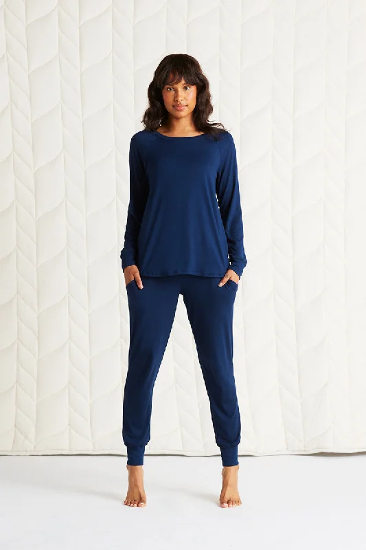 Relaxed Long Sleeve Top + Harem Pant Trendy High-Waist Trousers