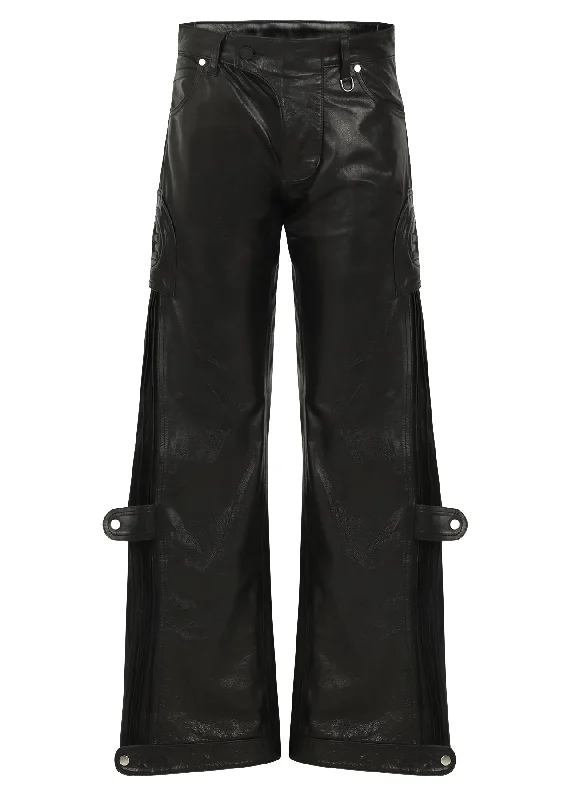 ACCORDION LEATHER PANTS Chic Black Leggings