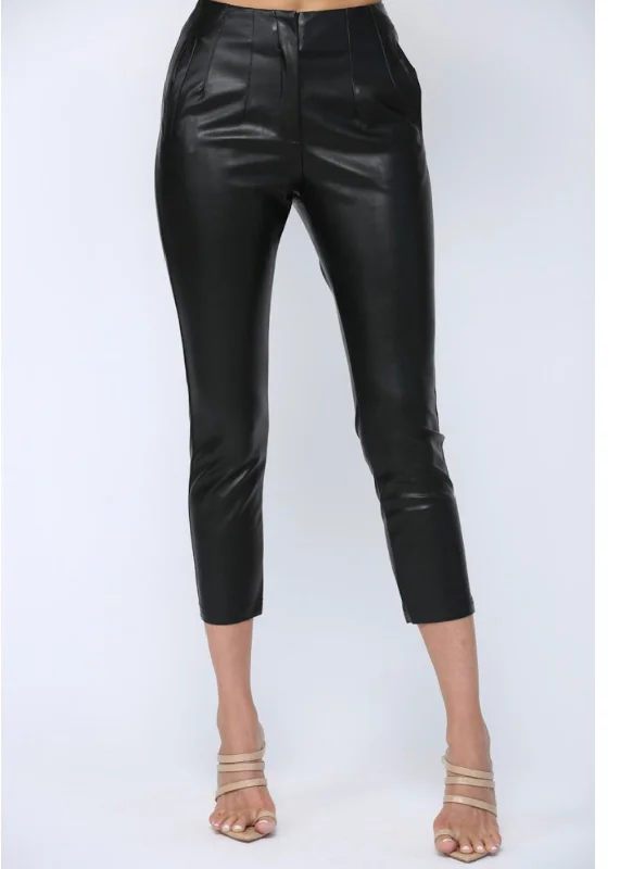 pleat vegan leather pant 9 High-Waist Jeans