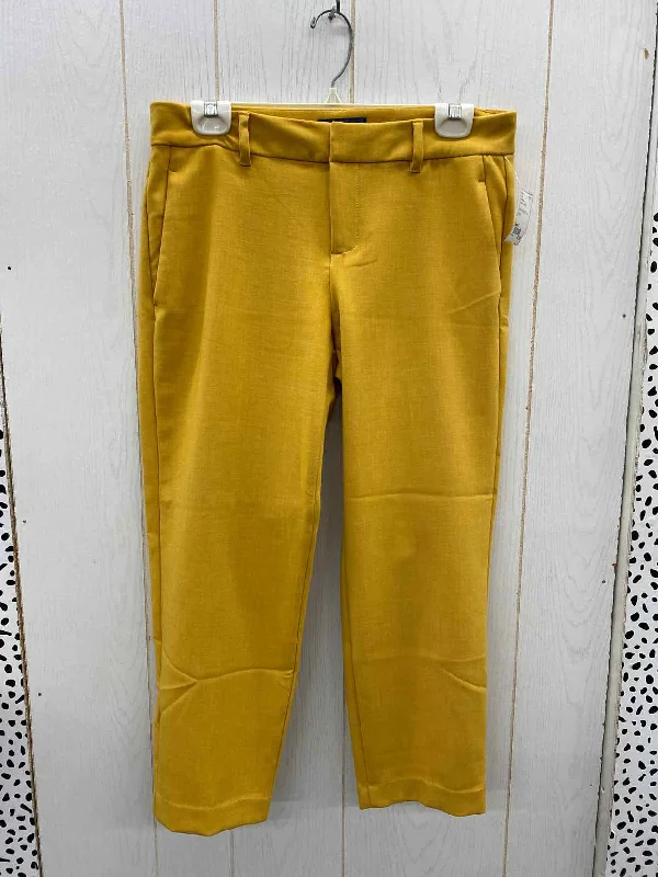 Old Navy Yellow Womens Size 6 Pants Casual Plaid Pants