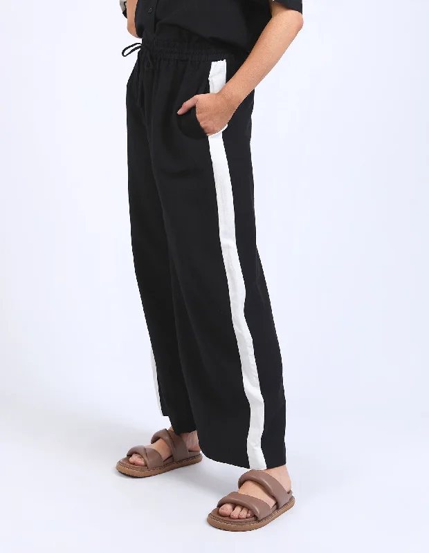 Elm Frances Stripe Pant - Black/Marshmallow Cozy Lounge Pants