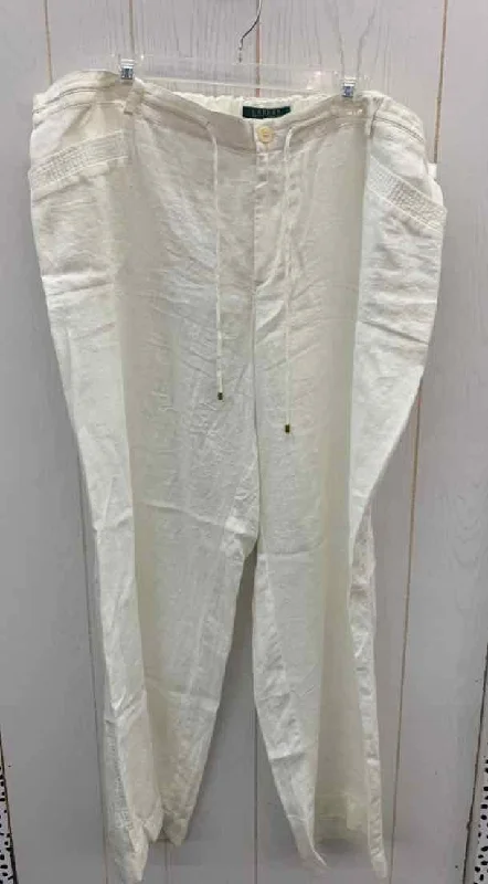 Ralph Lauren Cream Womens Size 22W Pants Stretch Fit Pants