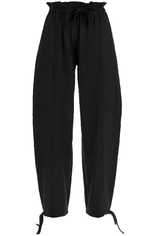 Viscose Paperbag Pants Trendy High-Waist Trousers