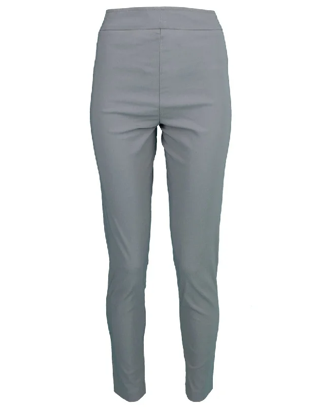 Light Grey Pull On Pant Relaxed High-Waist Trousers