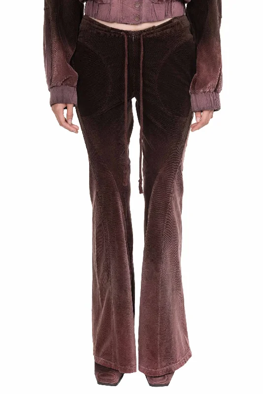 Corduroy Slim-Fit Flare Pants Coffee Comfortable Wide-Leg Pants