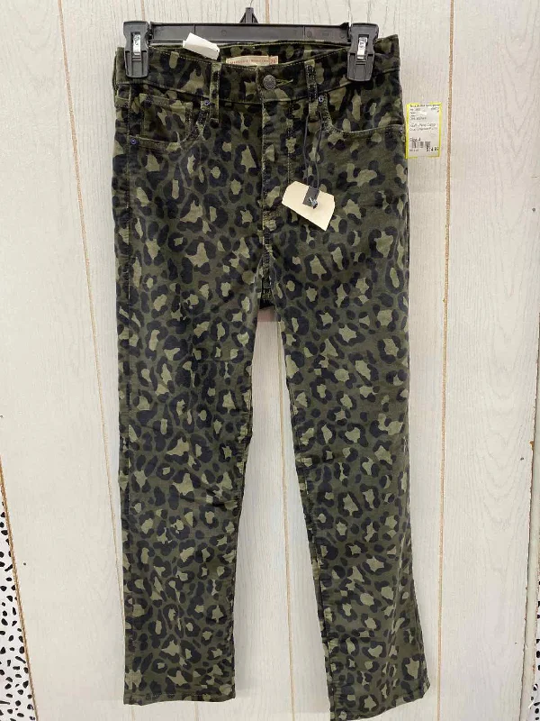 Levis Olive Womens Size 4 Pants Classic Straight-Leg Pants