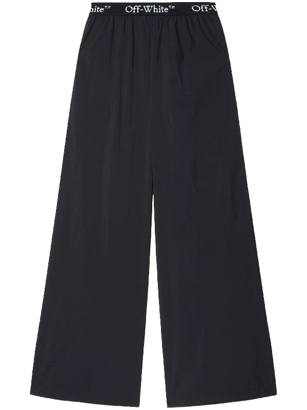 Logo Band Nylon Pants (Black) Warm Wool Trousers