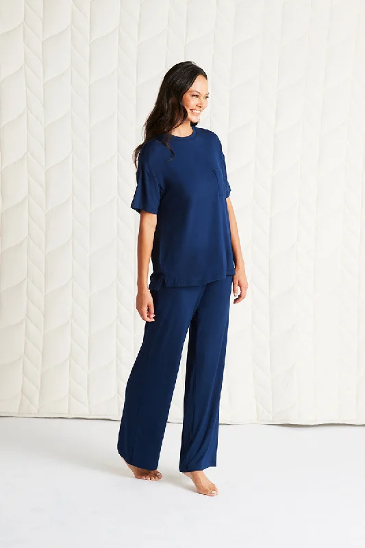 Oversized Tee + Pajama Pant Classic Bootcut Trousers