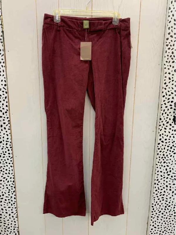 Anthropologie Burgundy Womens Size 6 Pants Comfortable Wide-Leg Pants