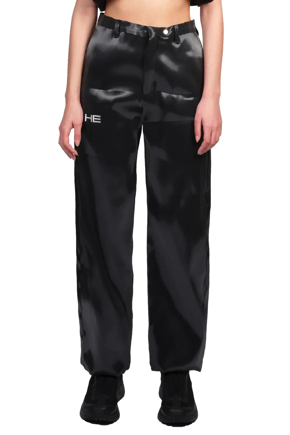 Liquid Metal Suit Pants Sleek Black Pants