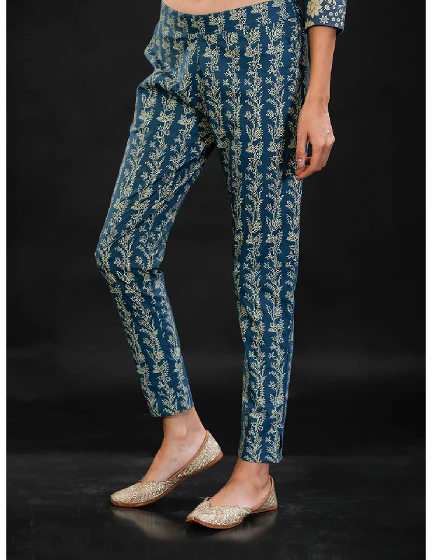 Mute Blue Bel Straight Pants Soft Stretch Leggings