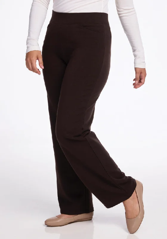 Ellie Wide Leg Pants - French Roast Fashionable Sporty Pants