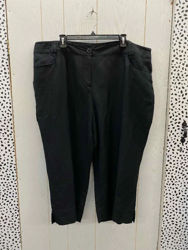 Landau Black Womens Size 22 Pants Soft Wool Pants