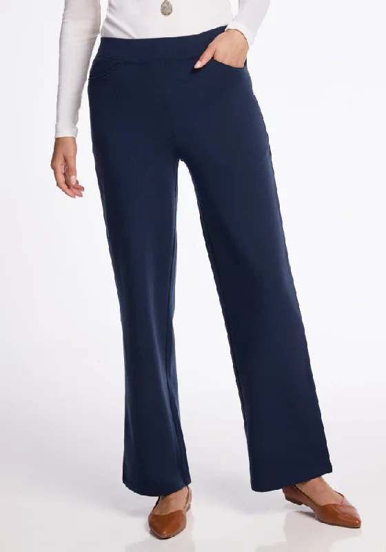 Ellie Wide Leg Pants - Deep Navy Cozy Maternity Pants