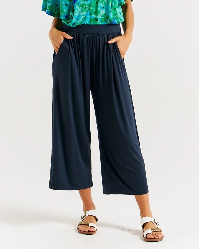 Betty Basics Athena Cropped Pant - Petrol Formal Dress Pants