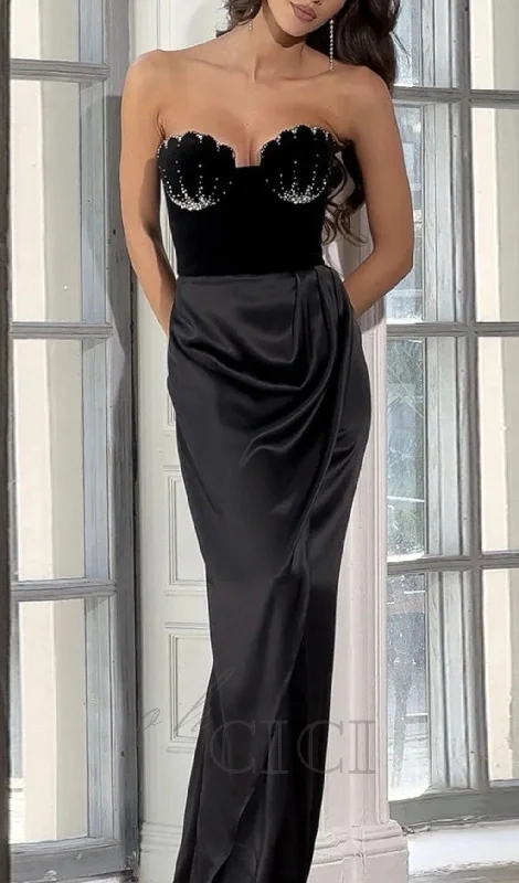 OFF SHOULDER BLACK VELVET MAXI DRESS Classic Tulle Maxi Dress