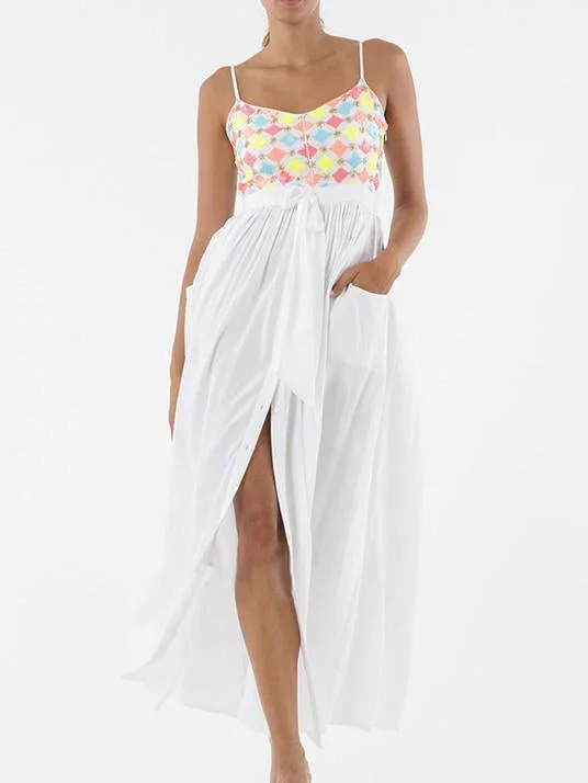 Pretty Sexy Straps V Neck Waisted Lace-Up Beach Vacation Maxi Dress Stylish Off-Shoulder Maxi Dress