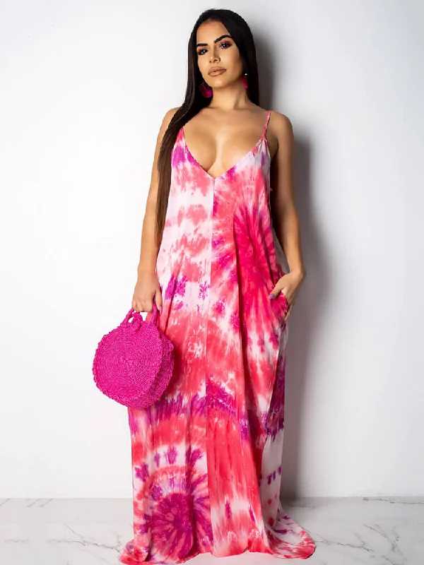 Spaghetti Strap V Neck Boho Maxi Dresses Cozy Knitted Maxi Dress