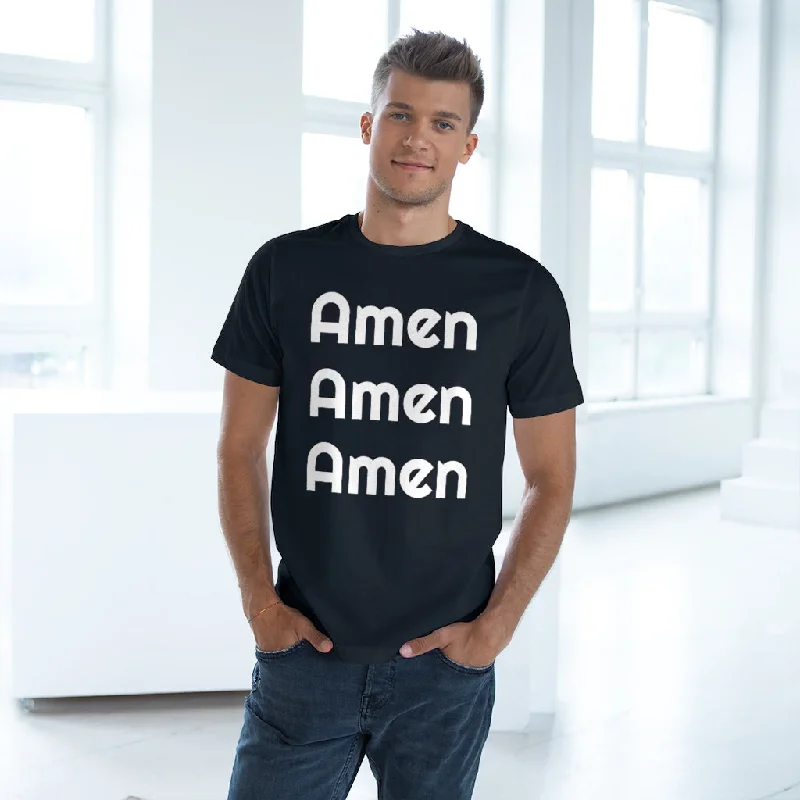 Amen Christian Unisex Tee, Best Unisex Deluxe Christian Religious T-shirt For Men or Women (US Size: XS-3XL) Print Jacquard Patchwork