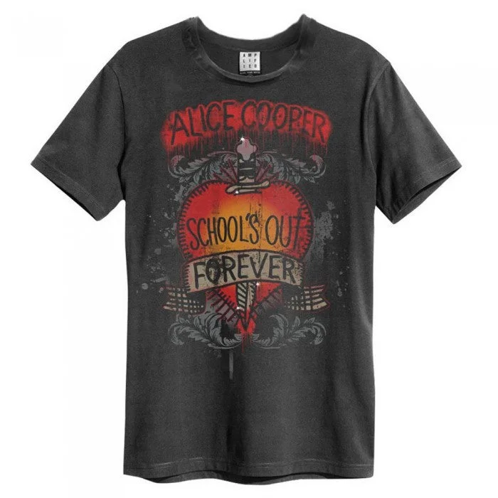 Amplified Unisex Adult School´s Out Alice Cooper T-Shirt Mesh Canvas Denim