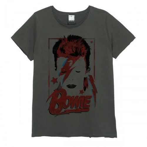 Amplified Womens/Ladies Aladdin Sane David Bowie T-Shirt Sequined Glittery Shiny