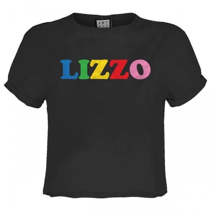 Amplified Womens/Ladies Lizzo Crop T-Shirt Basic T-Shirt Crew Neck Short Sleeve