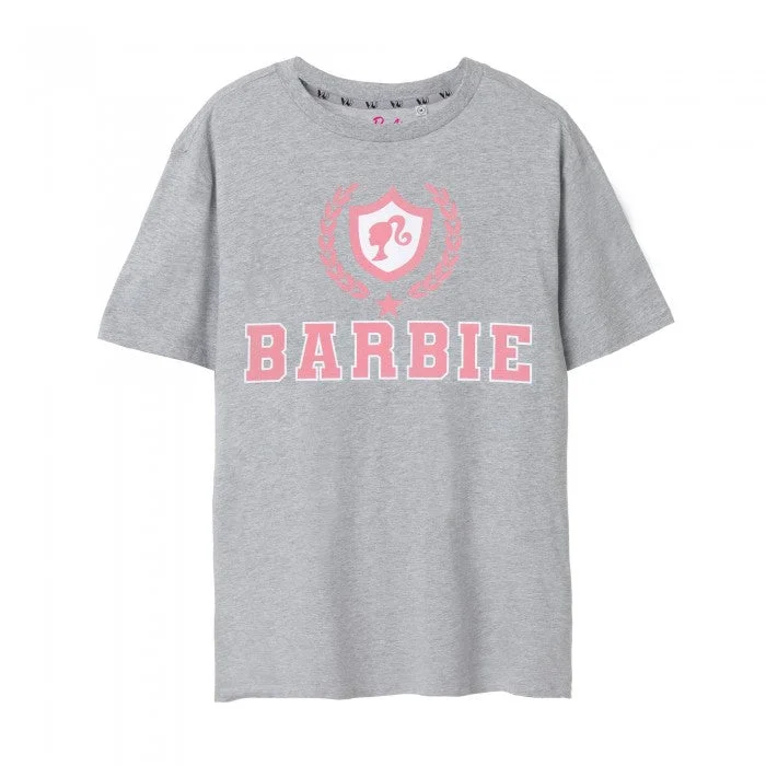 Barbie Womens/Ladies Collegiate Logo T-Shirt V-Neck T-Shirt Long Sleeve Cotton