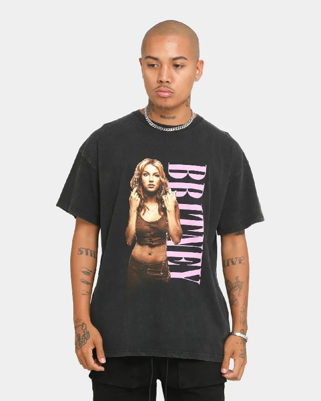 Britney Spears Toxic Short Sleeve T-Shirt Black Solid Print Embellished