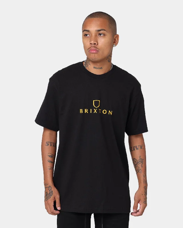 Brixton Alpha Thread Short Sleeve T-Shirt Black/Gold Sequined Glittery Shiny