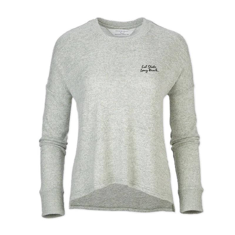 CSULB Long Sleeve T-Shirt - Sage Heather, Boxercraft Machine Wash Dry Clean Hand Wash