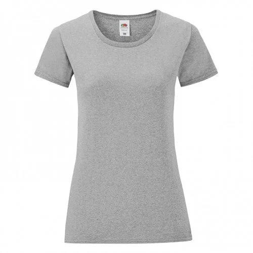 Fruit of the Loom Womens/Ladies Iconic Heather T-Shirt Thin T-Shirt Open Front Quick Dry