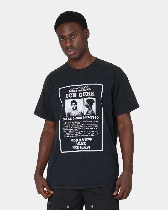 Ice Cube Amerikkkas Most Wanted T-Shirt Black Wash Terry Blend Velvet Blend Canvas Blend