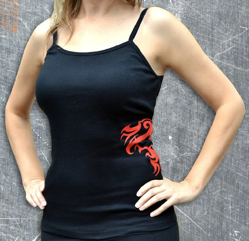 Ladies "The Loop" Spaghetti Strap Shirt Embroidered Appliqued Beaded