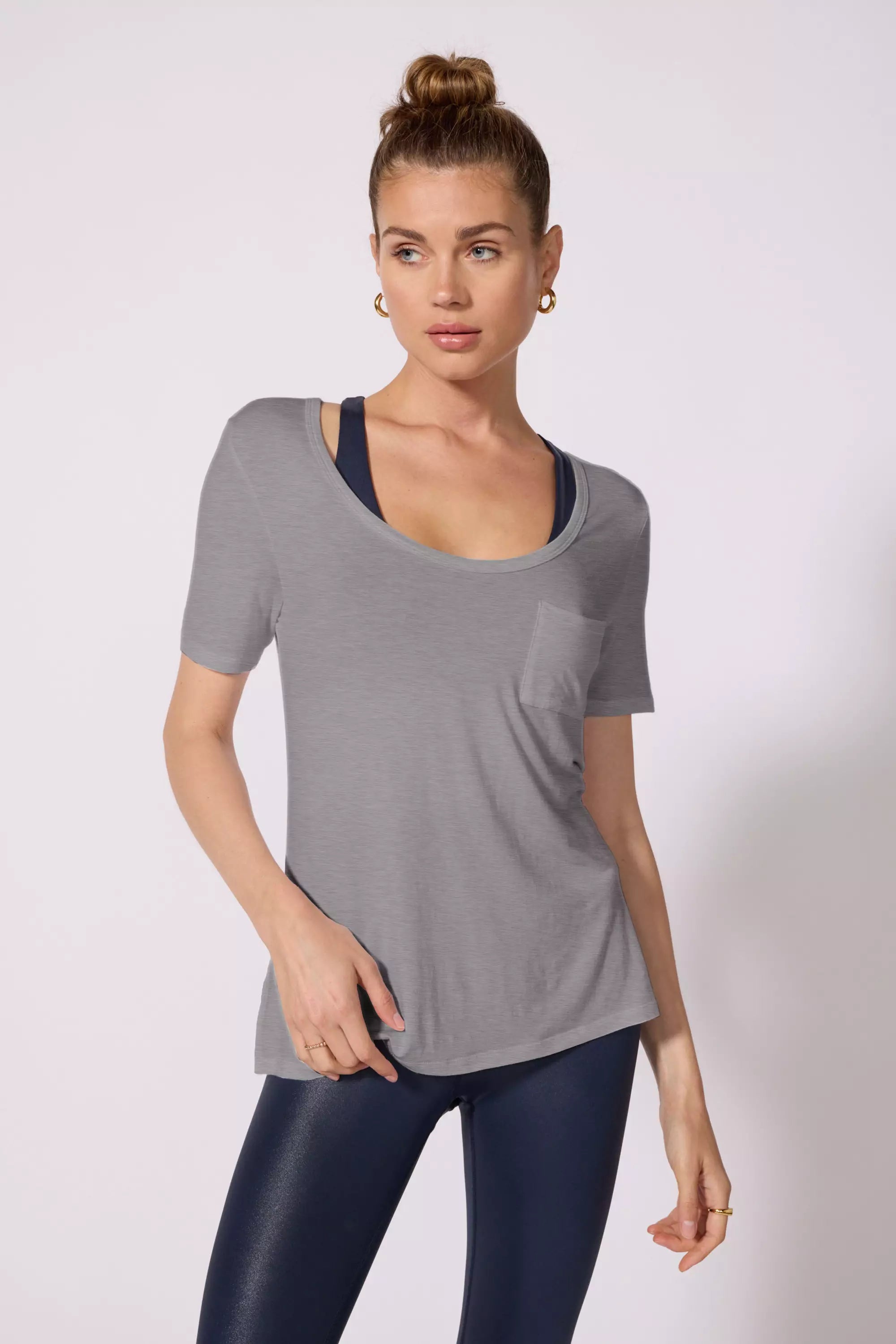 Pocket Tee - Htr Steel Grey Layered Multi-layer Single Layer