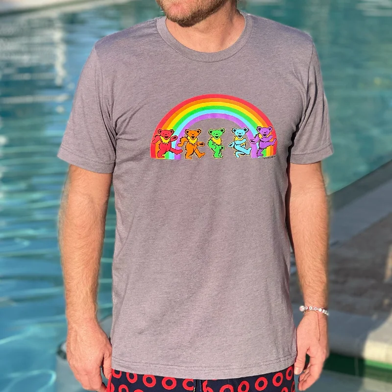 Grateful Dead Rainbow Bears Unisex T Shirt Boxy Fit Fitted Loose