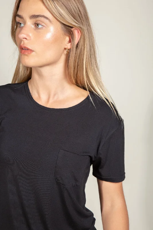 Sailor Luxe Modal Pocket Tee Zippered Buttoned Snapped