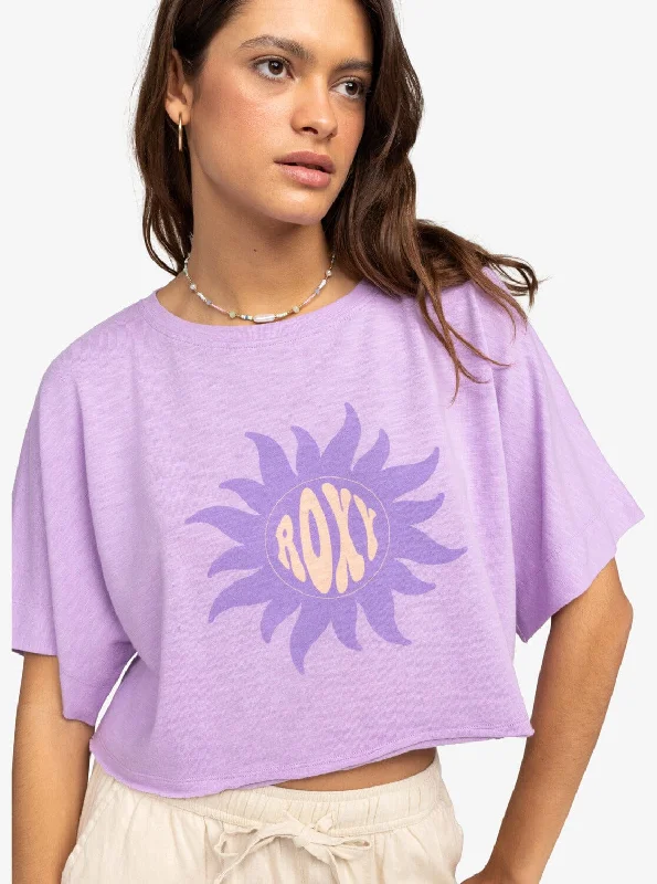 Tiki & Surf Oversized T-Shirt - Crocus Petal Terry Blend Velvet Blend Canvas Blend