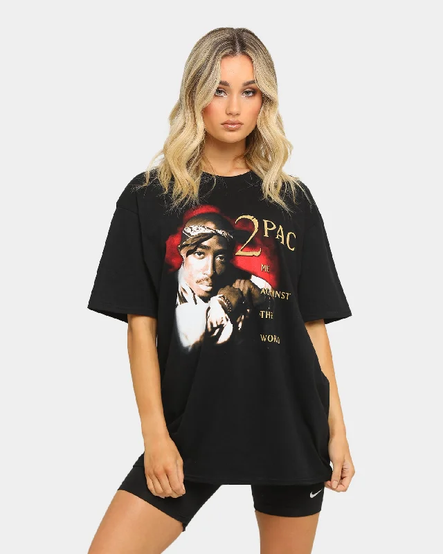 Tupac Me Against The World T-Shirt Black Welt Pockets Slit Pockets