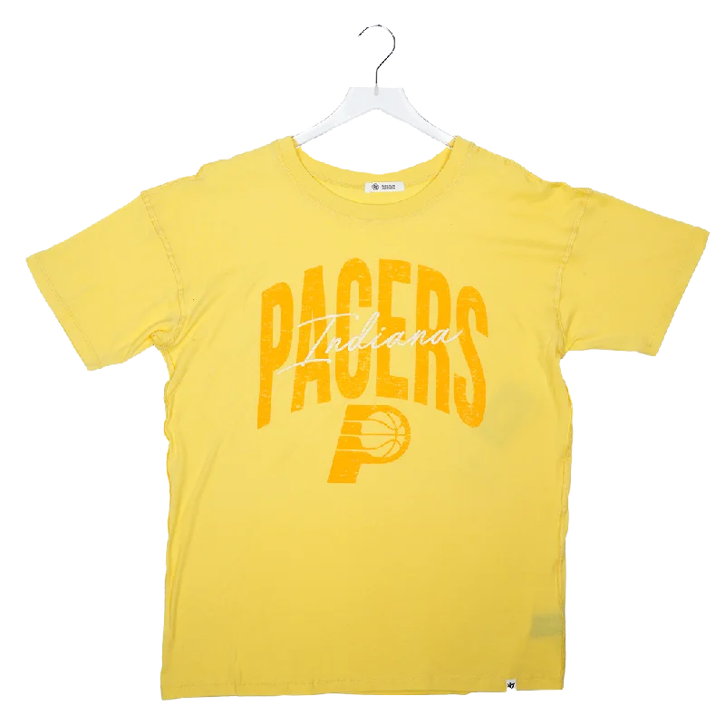 Women's Indiana Pacers Muse Sadie T-shirt in Gold by 47 Chenille Blend Fleece Blend Nylon Blend