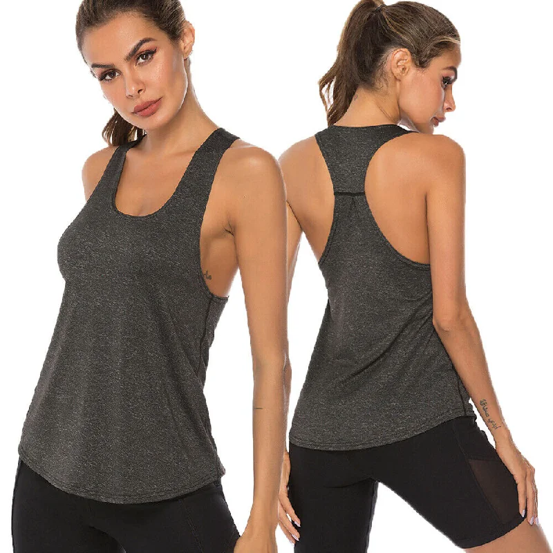 Women's Sleeveless O Neck Sports Vest Base Layer Top Stretch Moisture Wicking Breathable Fitness Gym Yoga Shirts Fleece Nylon Spandex