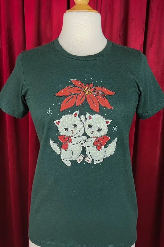 Yuletide Kittens T-Shirt by Mischief Made Rayon Fabric Velvet Fabric Corduroy Fabric