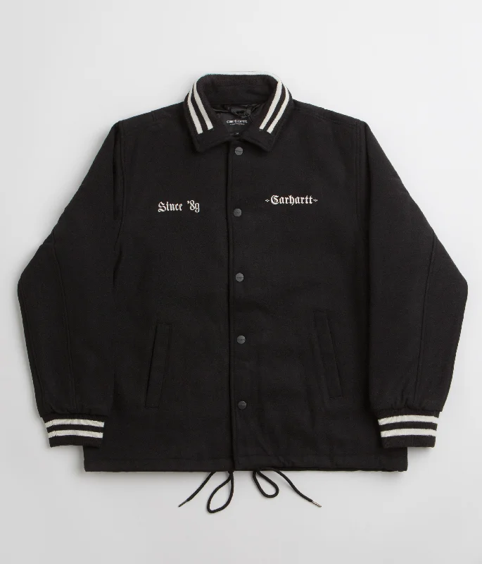 Carhartt Wool Coach Jacket - Black / Wax Mesh Jacket Canvas Jacket Denim Jacket