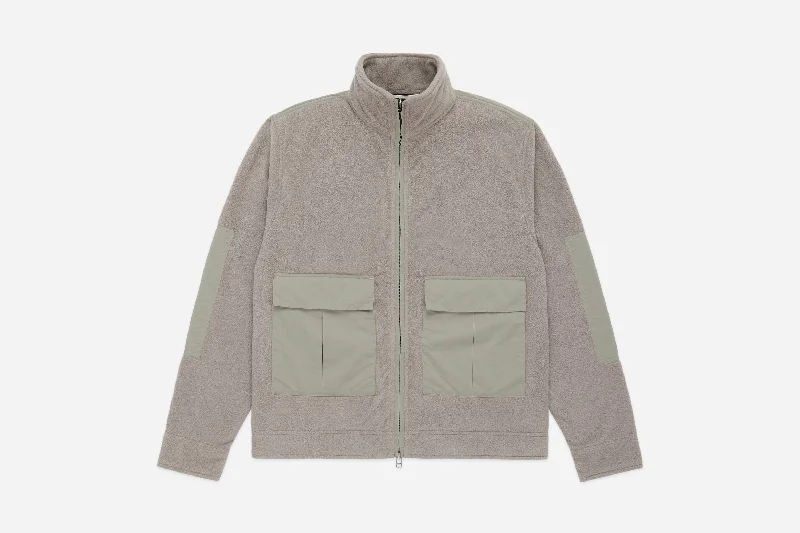 Fleece Jacket ~ Stone Zip Front Button Front Snap Front