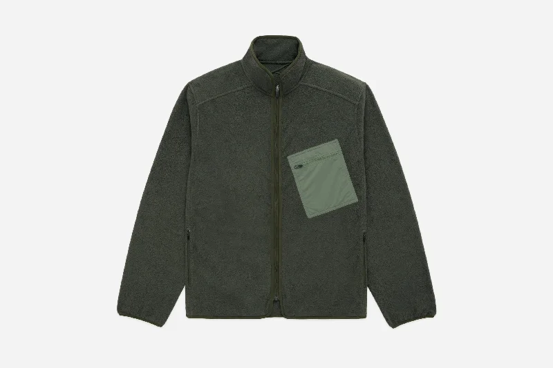 Summit Fleece Jacket ~ Olive Bomber Jacket Anorak Windbreaker