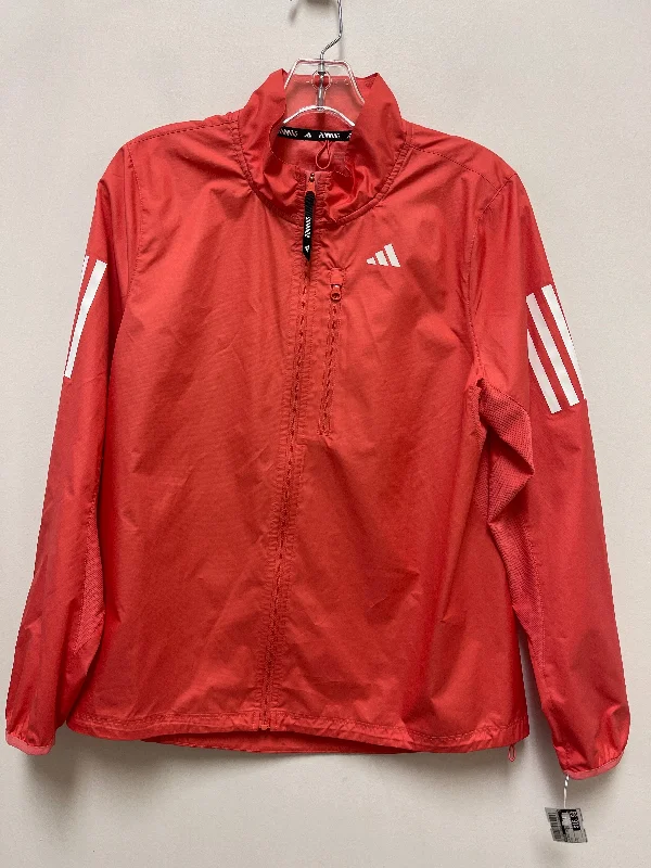 Athletic Jacket By Adidas In Pink, Size: S Collared Jacket Crew Neck Jacket Turtle Neck Jacket