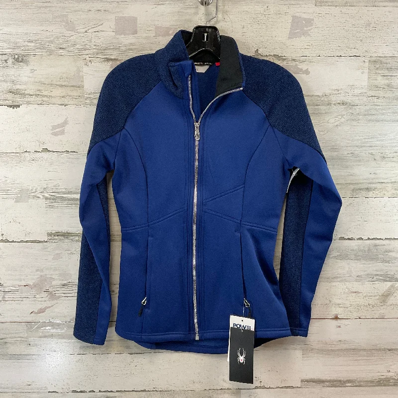 Athletic Jacket By Spyder In Blue, Size: S Faux Fur Jacket Real Fur Jacket Shearling Jacket