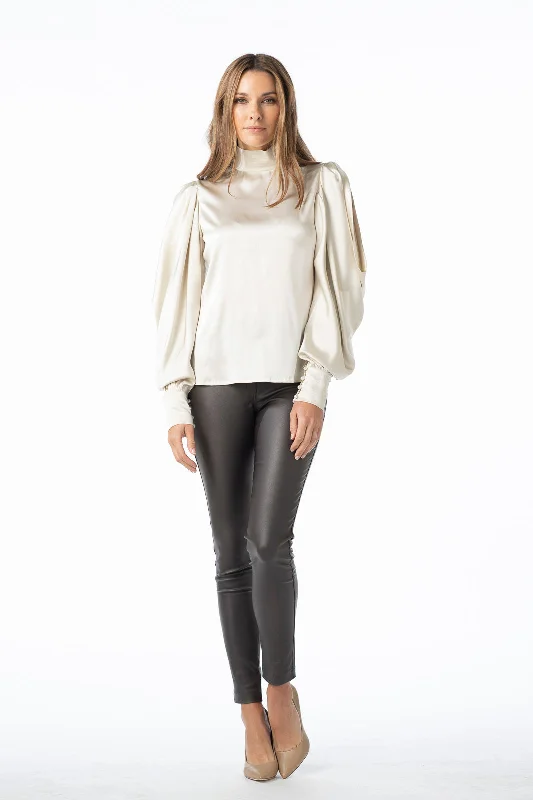 Belgrano Mockneck Blouse Double-Layered Blouse