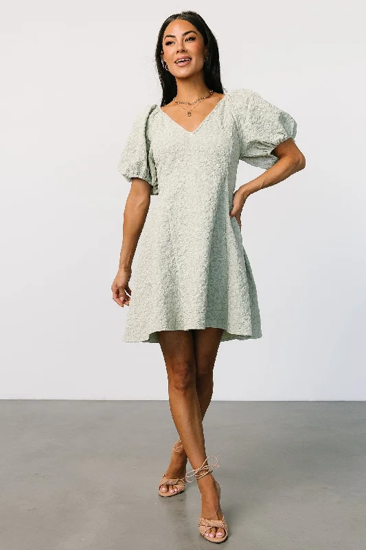 Eulalie Mini Dress | Sage Comfortable Shift Mini Dress