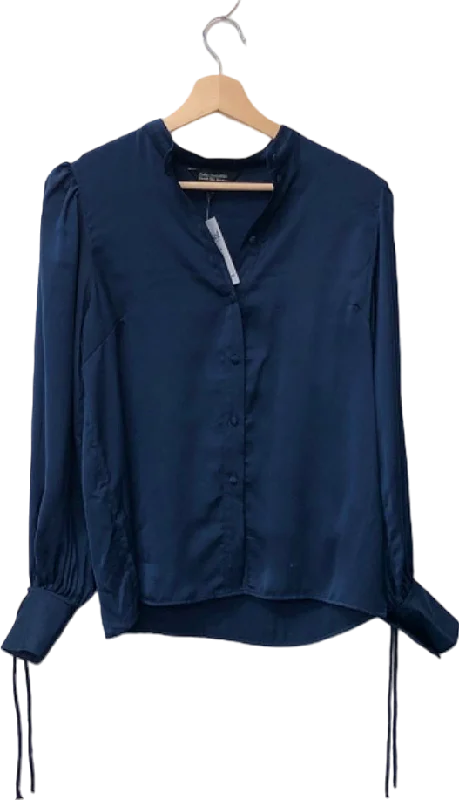 Friends Like These Millie Mackintosh Navy Blue Button-Up Blouse UK 8 Casual Relaxed Blouse