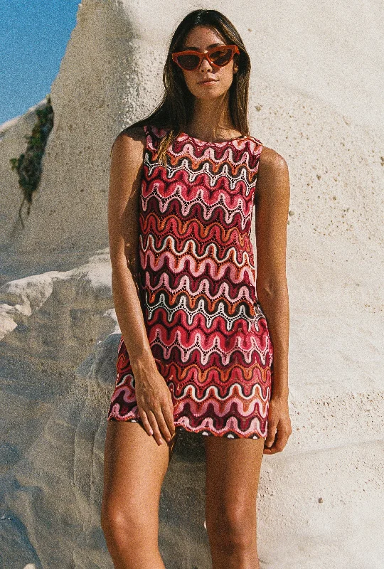 Poolside Mini Dress In Malibu Cozy Cotton Mini Dress